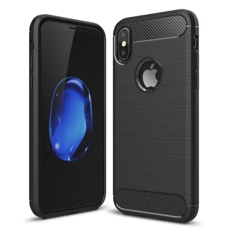 Carbon Case elastyczne etui iPhone XS/X czarny